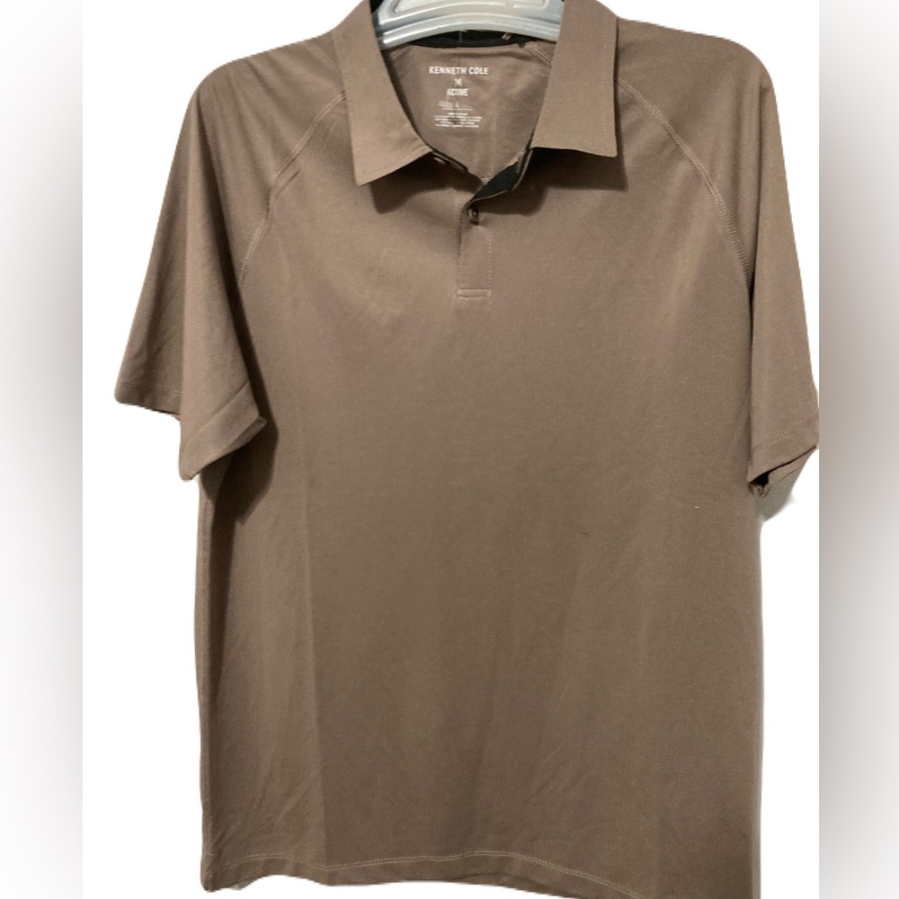 NWT Kenneth Cole Reaction Dark Brown Polo Shirt